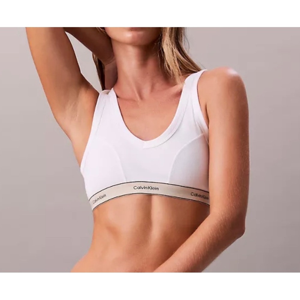 Calvin Klein Heritage Cotton Stretch Lightly‎ Lined Triangle Bralette White